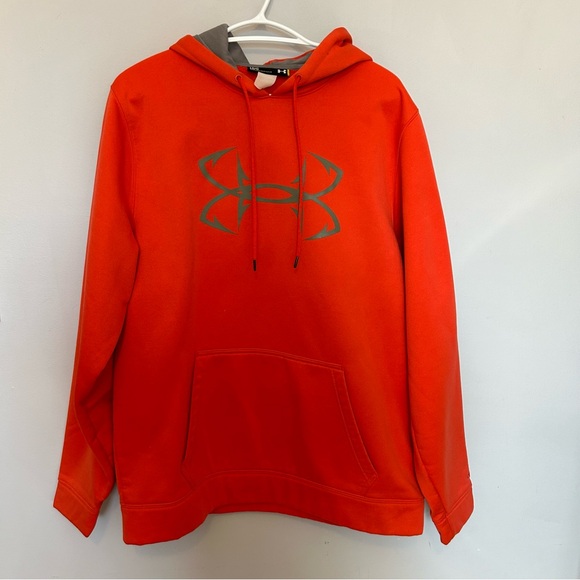 Under Armour | Fishing Hoodie | Size Mens L | Orange - Picture 1 of 8